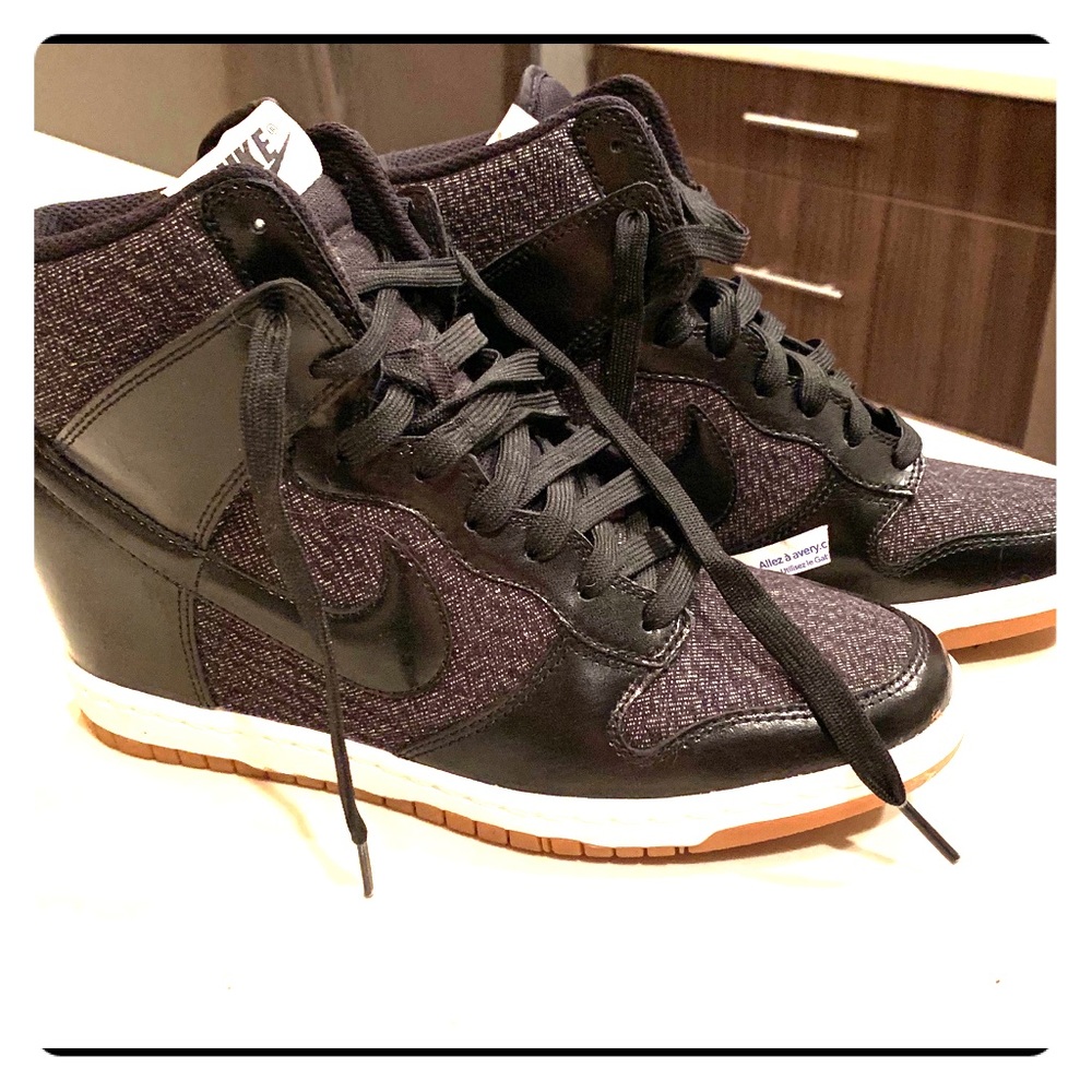 Black Nike wedge shoes